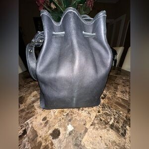 Vintage Coach LuLa’s Legacy Drawstring Black Leather Bucket Bag